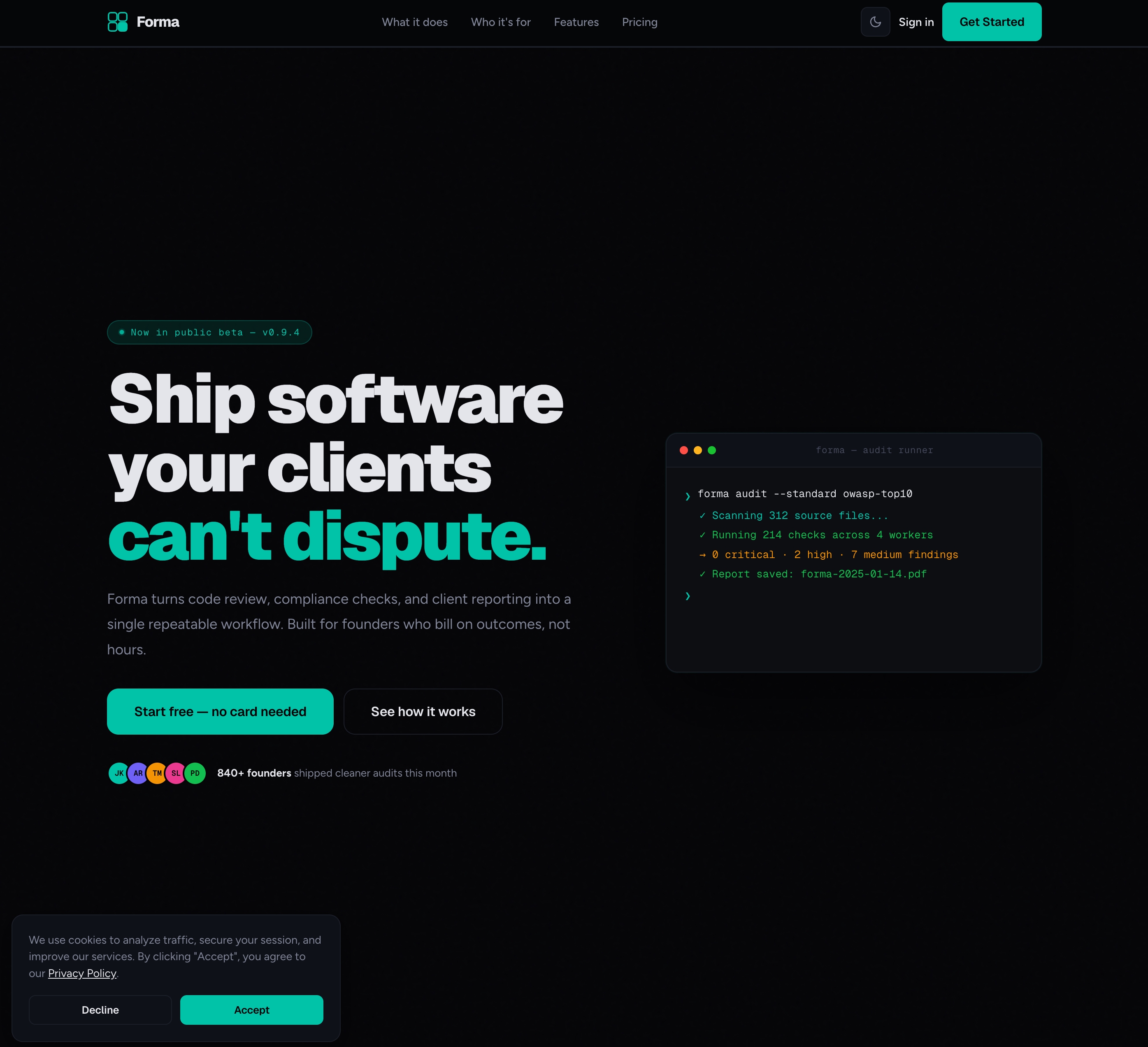 Forma website screenshot