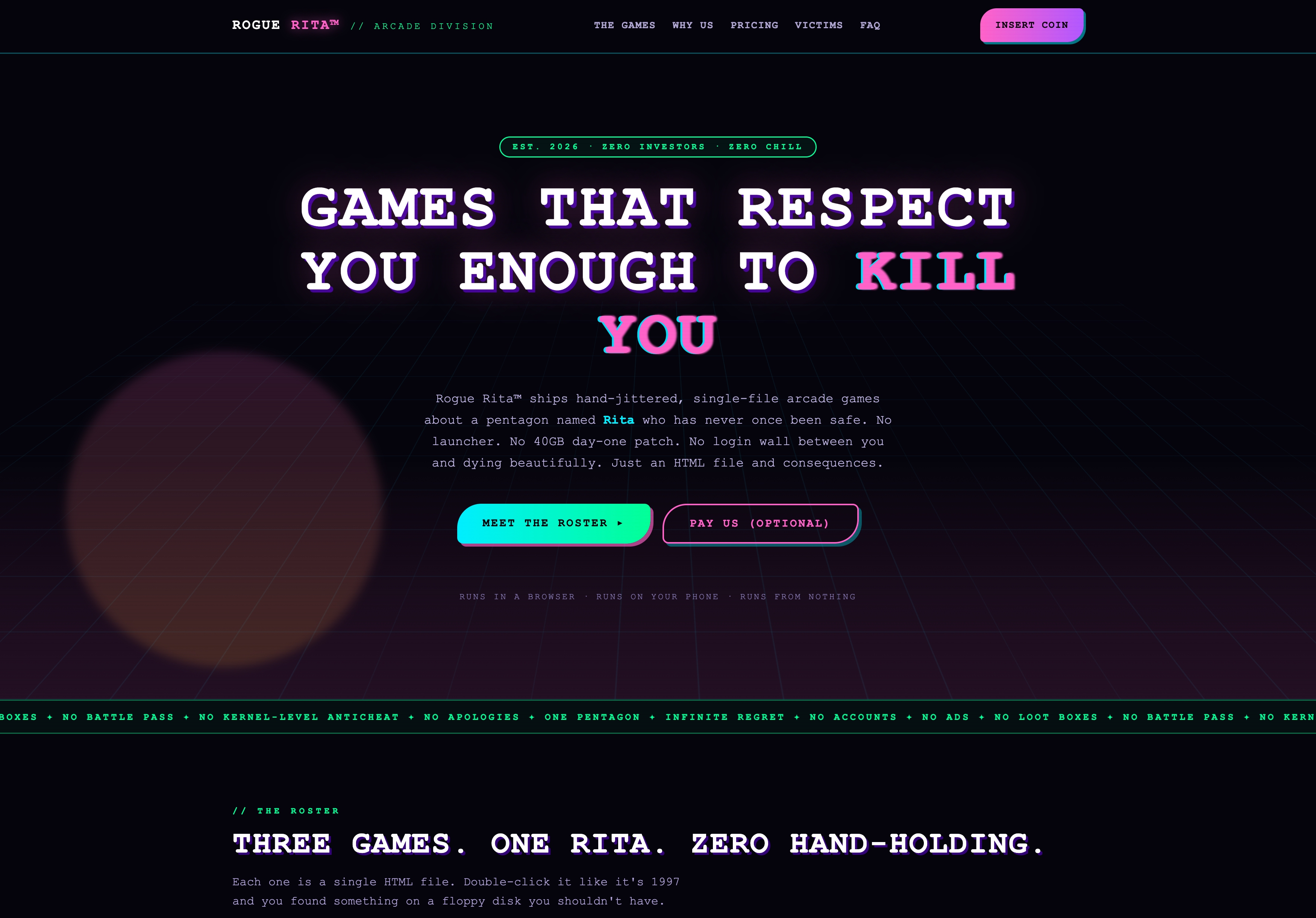 Rogue Rita™ website screenshot